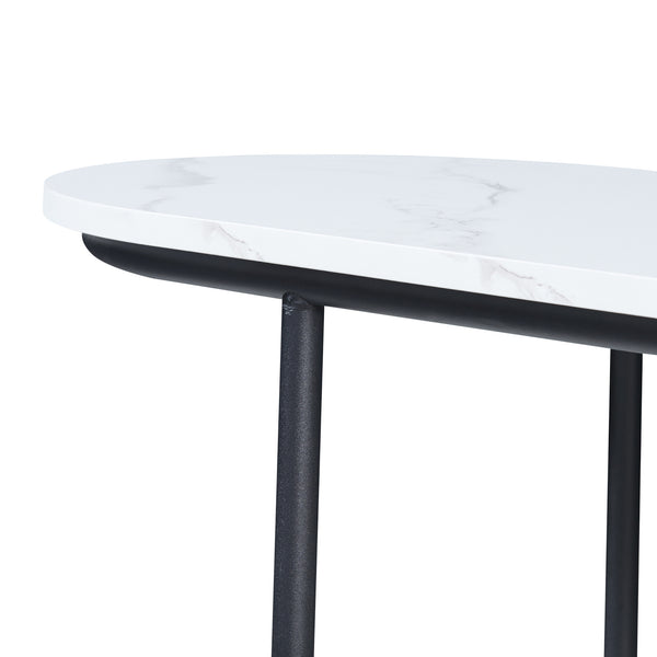 Konsolbord Nordfron 120x40x75 cm marmor, hvid [en.casa]