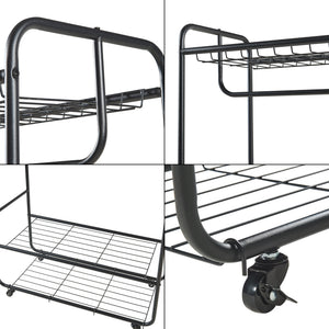 Rullbar garderobestativ Vestvågøy 176x90x40 cm Sort [en.casa]