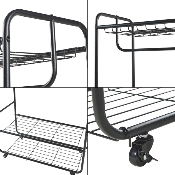 Rullbar garderobestativ Vestvågøy 176x90x40 cm Sort [en.casa]