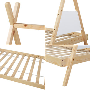 Tipi-seng Siikajoki med madras 90x200cm fyrretræ natur [en.casa]