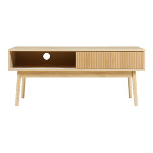 TV-møbel Landskrona 115x40x48 cm med to skydedøre i egetræslook [en.casa]