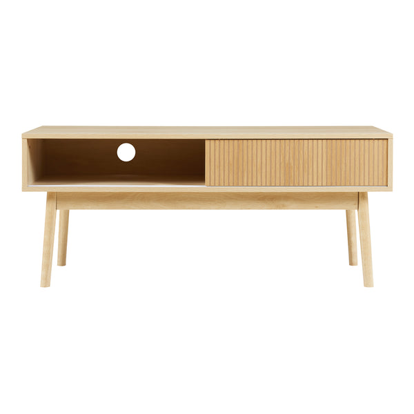 TV-møbel Landskrona 115x40x48 cm med to skydedøre i egetræslook [en.casa]