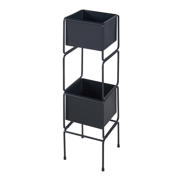 Planteholder Sveio 2 stk. sæt Metal Sort [en.casa]