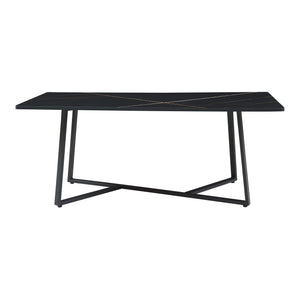 Sofabord Riskiften 120x60x48 cm marmorlook, sort [en.casa]