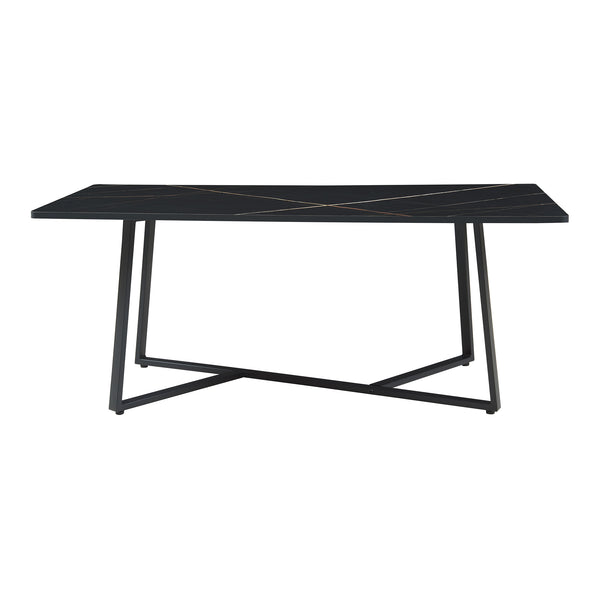 Sofabord Riskiften 120x60x48 cm marmorlook, sort [en.casa]