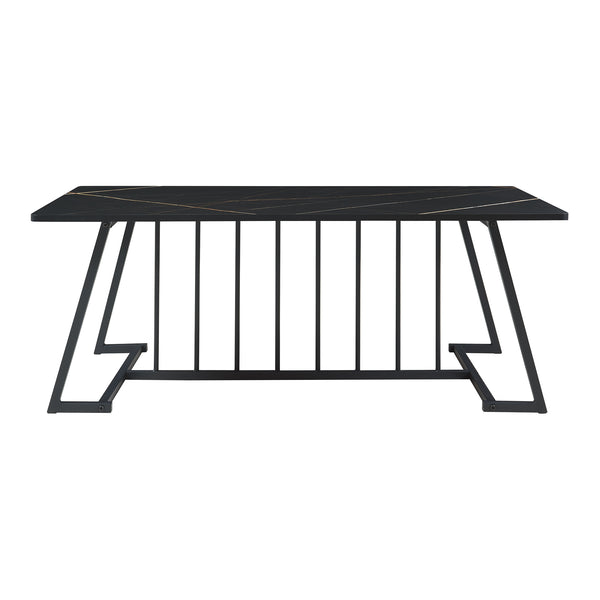 Sofabord Nospoo 120x60x46 cm marmorlook, sort [en.casa]