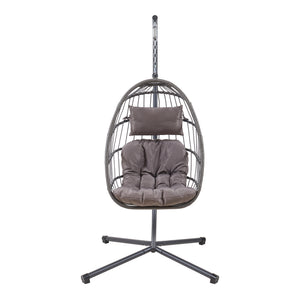 Hængestol Edeng med stel 196x110x95 cm Grå [en.casa]