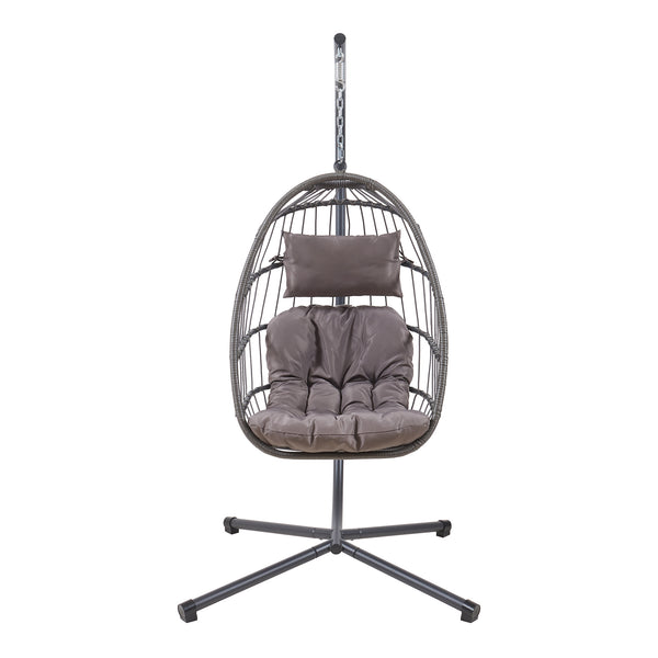 Hængestol Edeng med stel 196x110x95 cm Grå [en.casa]