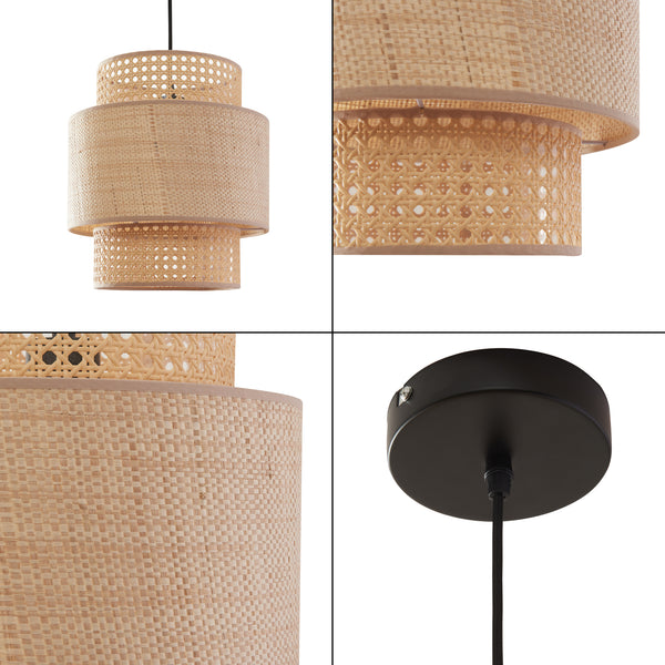Biggar pendellampe rattan-look/flettet mønster [lux.pro]