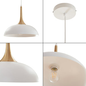 Pendellampe Blairgowrie metal hvid/messingfarvet [lux.pro]