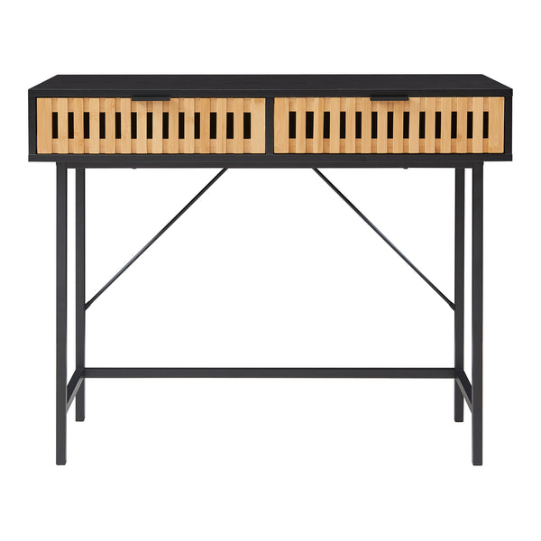 Konsolbord Luniehti 100x40x75 cm sort/natur [en.casa]