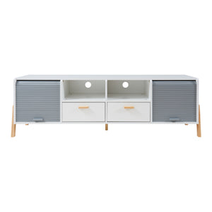 TV-møbel Kvaefjord 160x40x52 cm hvid/grå [en.casa]