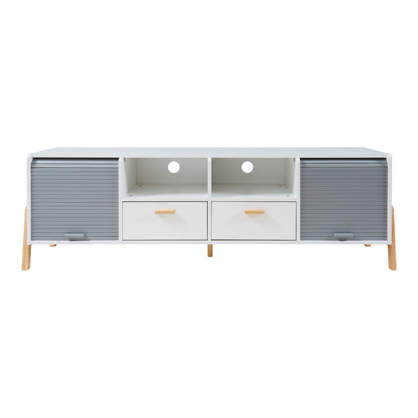 TV-møbel Kvaefjord 160x40x52 cm hvid/grå [en.casa]