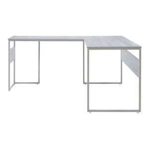 Skrivebord Karlstang L-formet 166x120x75 cm lysegrå [en.casa]