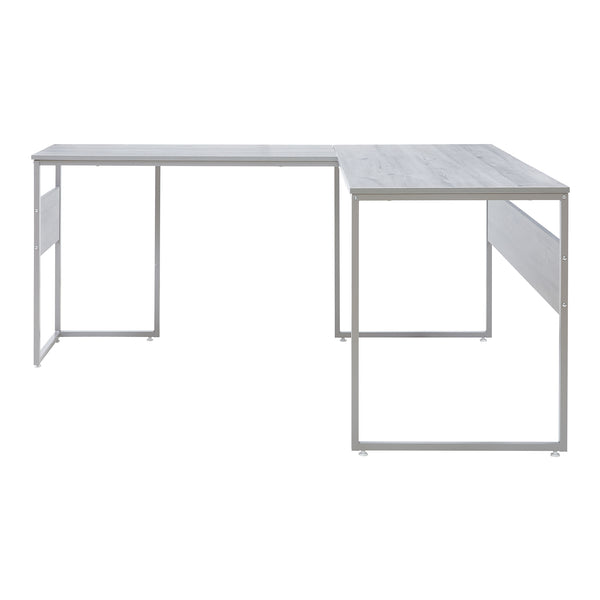 Skrivebord Karlstang L-formet 166x120x75 cm lysegrå [en.casa]