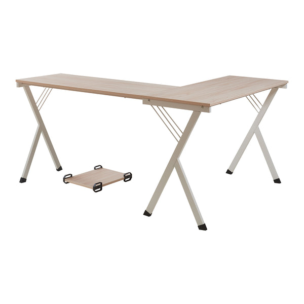 Skrivebord Tarielarg med L-formet pc-stativ 158x120x75 cm eg [en.casa]