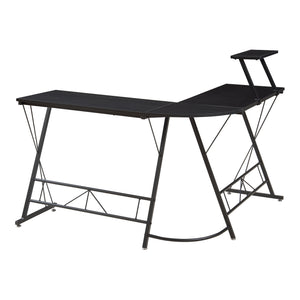 Yremso L-formet skrivebord 122x122x98 cm sort [en.casa]