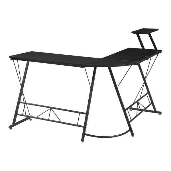 Yremso L-formet skrivebord 122x122x98 cm sort [en.casa]