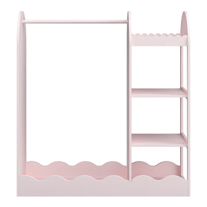 Børnegarderobe Vestnes med spejl 100x94x38 cm Cotton Candy [en.casa]