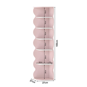 Børnehjørnehylde Vestnes 108x27x27 cm Cotton Candy/White [en.casa]