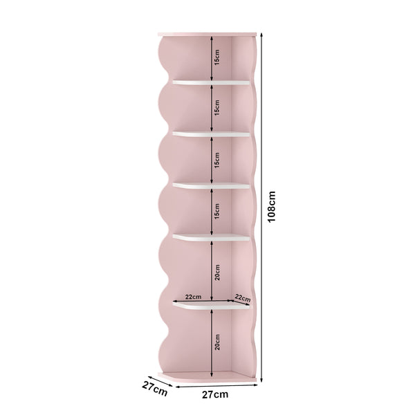 Børnehjørnehylde Vestnes 108x27x27 cm Cotton Candy/White [en.casa]