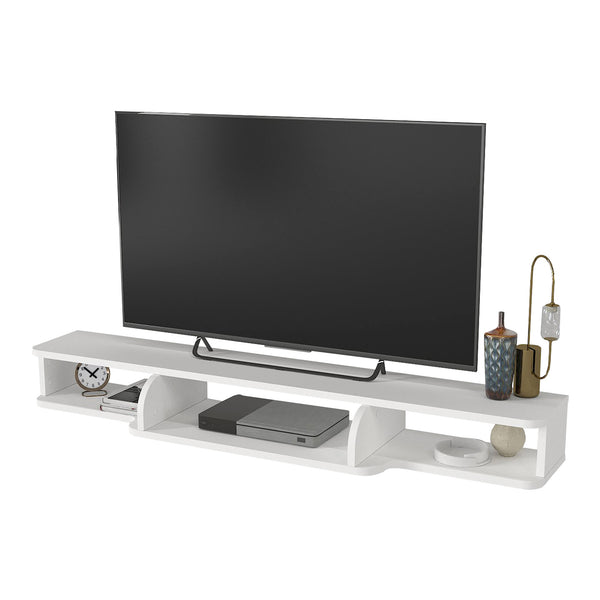 Hængende TV-lowboard Aar 135x30x16 cm Hvid [en.casa]