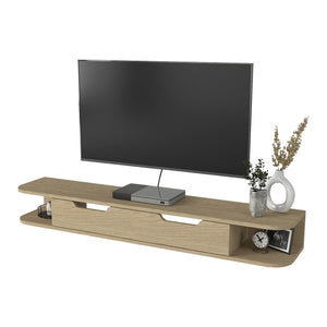 Hængende TV-lavtavle Karjali 150x30x19 cm egetræslook [en.casa]