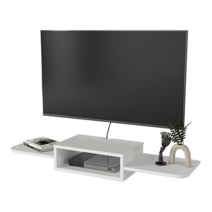 Hængende tv-hylde Tar 115x30x16 cm Hvid [en.casa]