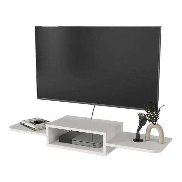 Hængende tv-hylde Tar 115x30x16 cm Hvid [en.casa]