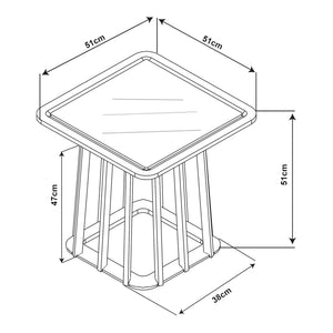 Burgess sidebord 51x51x51 cm sort/valnødde-look [en.casa]