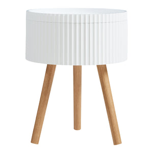 Bongard sidebord med opbevaringsplads Ø38x48 cm Hvid [en.casa]