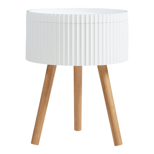 Bongard sidebord med opbevaringsplads Ø38x48 cm Hvid [en.casa]