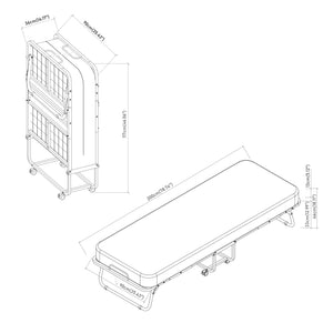 Metalfoldeseng Borjavle med madras 200x90cm sort [en.casa]