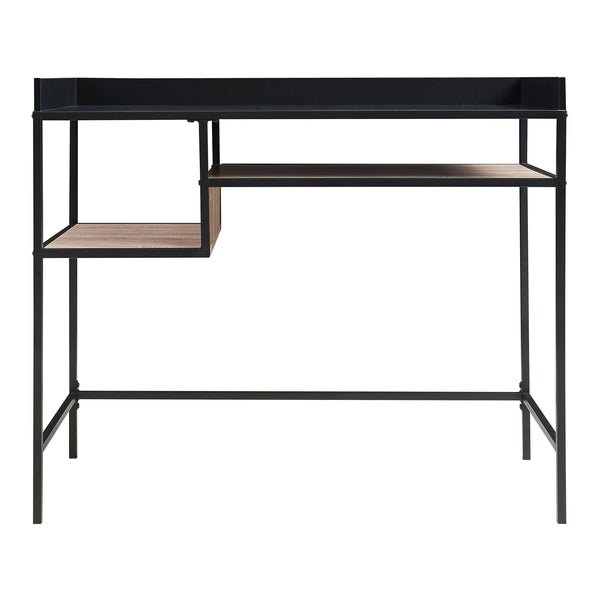 Skrivebord Belana 100x43x82 cm sort/eg-look [en.casa]