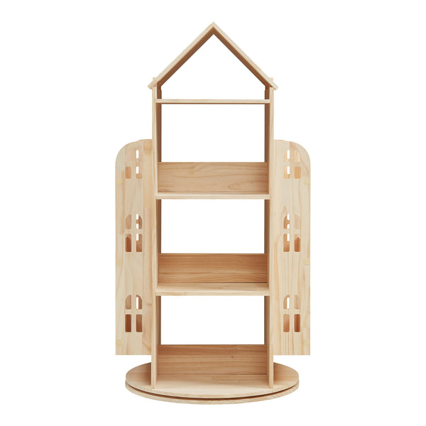 Roterende børnehylde Sanköre 122x64x43 cm fyrretræ natur [en.casa]