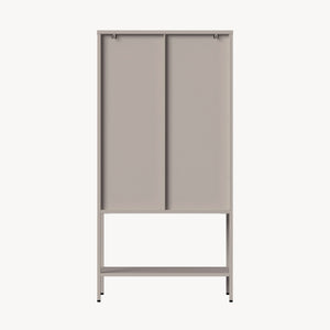 Vitrineskab Klippestad Stål 160x80x35 cm Kamelbrun [en.casa]