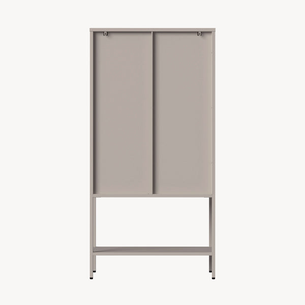 Vitrineskab Klippestad Stål 160x80x35 cm Kamelbrun [en.casa]