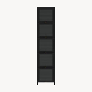 Vitrineskab Ostersund 174x40x35 cm Sort [en.casa]