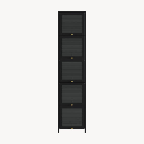 Vitrineskab Ostersund 174x40x35 cm Sort [en.casa]