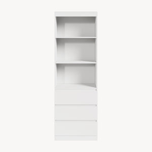 Les reol med 3 skuffer 180x60x35 cm Hvid [en.casa]