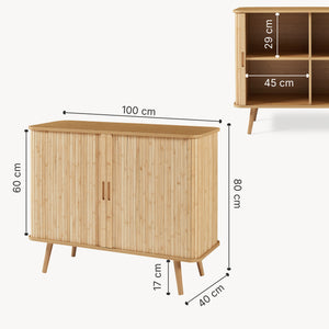 Skab ved siden af Nordkapp 100x40x80 cm bambus [en.casa]