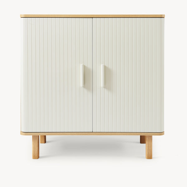 Ferrersp skænk med 2 låger 80x80x40 cm egetræslook/sandfarver [en.casa]