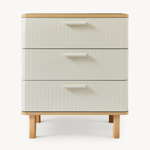 Kommode Ferrersp med 3 skuffer 70x60x40 cm egetræslook/sandfarver [en.casa]