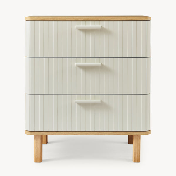 Kommode Ferrersp med 3 skuffer 70x60x40 cm egetræslook/sandfarver [en.casa]