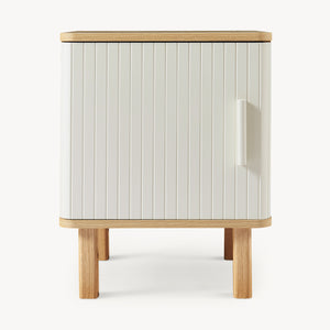 Ferrersp sengeskab med låge 50x40x40 cm egetræslook/sandfarver [en.casa]