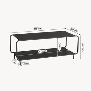 Sofabord Færder 115x50x45 cm stål sort [en.casa]