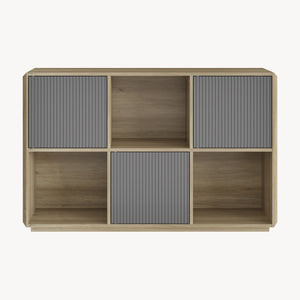 Sideboard Trömi 75x120x30 cm Eg-look/Grå [en.casa]