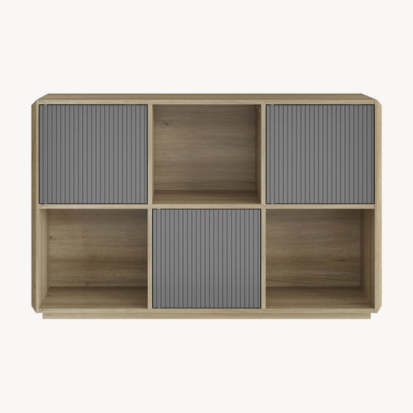 Sideboard Trömi 75x120x30 cm Eg-look/Grå [en.casa]