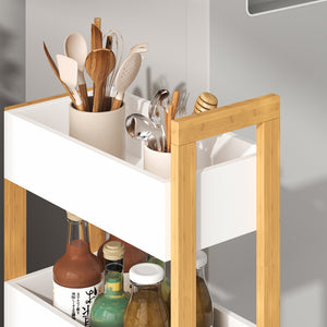 Varulta trolley 80x41x20 cm natur/hvid [en.casa]