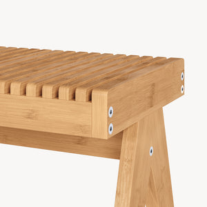 Bænk Lasdarvoo 120x35x45 cm naturlig bambus [en.casa]